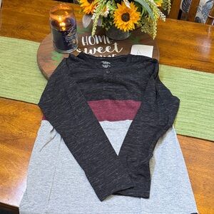 Arizona Jean Company Tri-Color Long Sleeve Tee